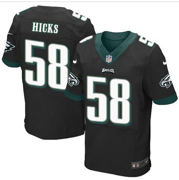 Nike Philadelphia Eagles #58 Jordan Hicks Black Alternate Men's Stitched NFL New Elite Jersey Nike Philadelphia Eagles #58 Jordan Hicks Black Alternate Men's Stitched NFL New Elite Jersey