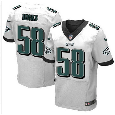 Nike Philadelphia Eagles #58 Jordan Hicks White Men's Stitched NFL New Elite Jersey Nike Philadelphia Eagles #58 Jordan Hicks White Men's Stitched NFL New Elite Jersey