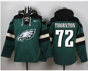 Nike Philadelphia Eagles #72 Cedric Thornton Midnight Green Player Pullover NFL Hoodie