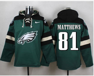 Nike Philadelphia Eagles #81 Jordan Matthews Midnight Green Player Pullover NFL Hoodie