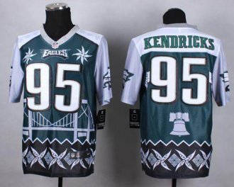 Nike Philadelphia Eagles #95 Mychal Kendricks Midnight Green NFL Elite Noble Fashion Jersey Nike Philadelphia Eagles #95 Mychal Kendricks Midnight Green NFL Elite Noble Fashion Jersey