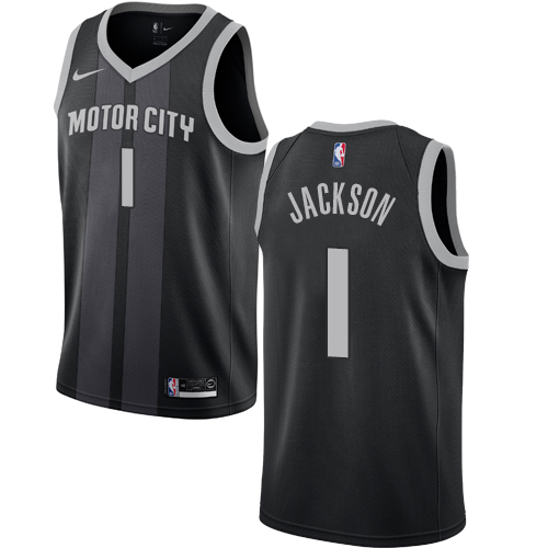 Nike Pistons #1 Reggie Jackson Black NBA Swingman City Edition 2018 19 Jersey Nike Pistons #1 Reggie Jackson Black NBA Swingman City Edition 2018 19 Jersey