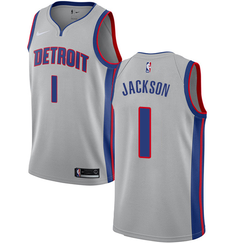 Nike Pistons #1 Reggie Jackson Silver NBA Swingman Statement Edition Jersey Nike Pistons #1 Reggie Jackson Silver NBA Swingman Statement Edition Jersey