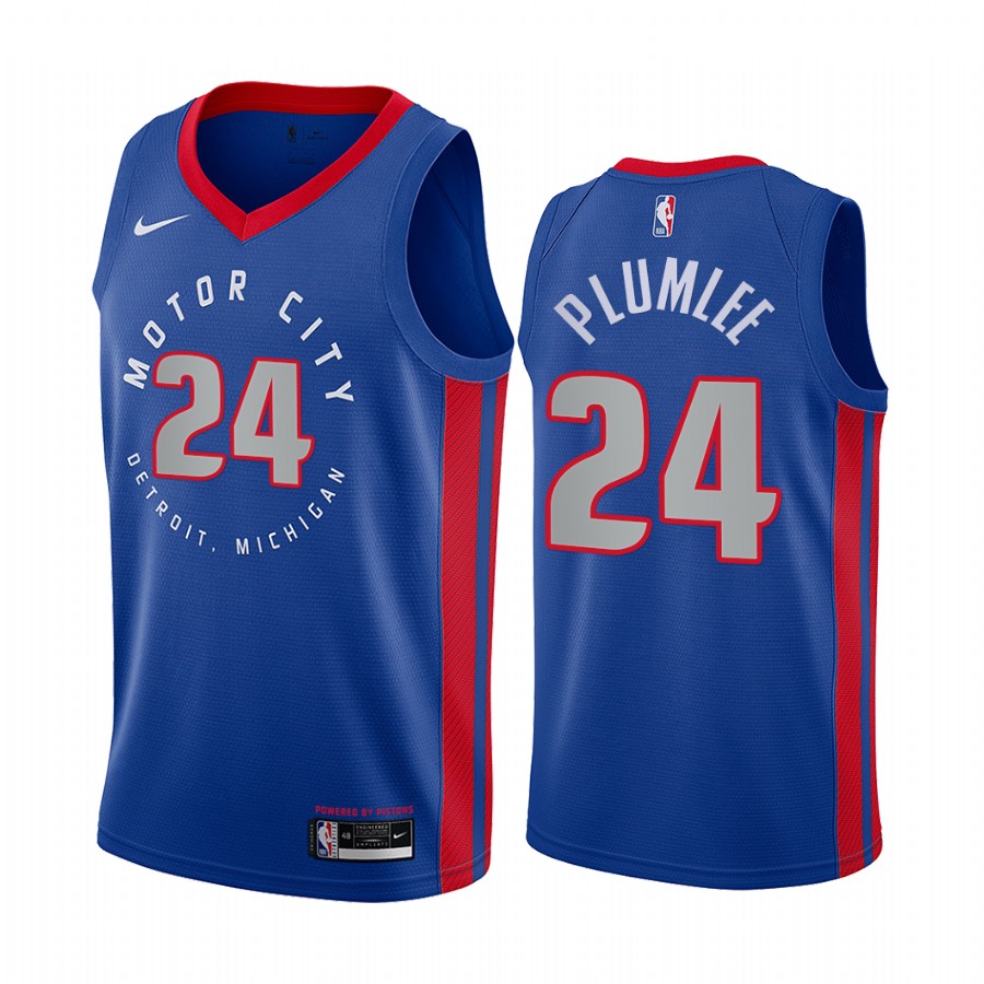 Nike Pistons #24 Mason Plumlee Blue NBA Swingman 2020-21 City Edition Jersey Nike Pistons #24 Mason Plumlee Blue NBA Swingman 2020-21 City Edition Jersey