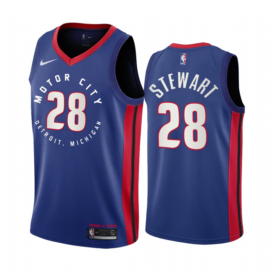 Nike Pistons #28 Isaiah Stewart Blue NBA Swingman 2020-21 City Edition Jersey Nike Pistons #28 Isaiah Stewart Blue NBA Swingman 2020-21 City Edition Jersey