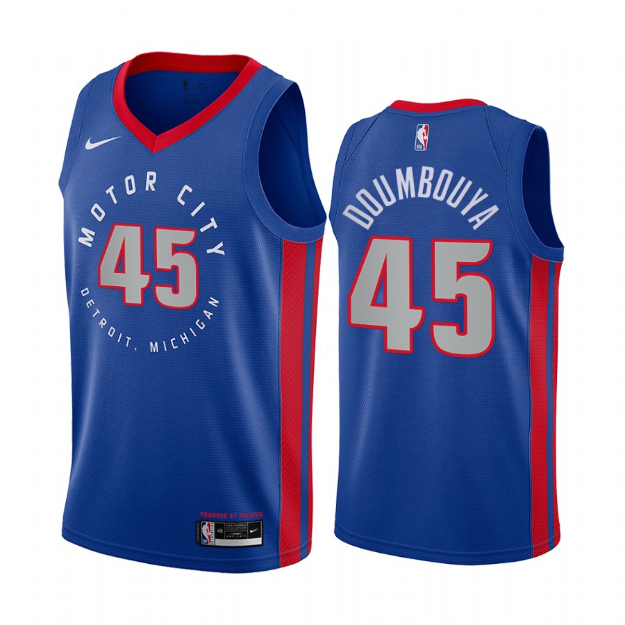 Nike Pistons #45 Sekou Doumbouya Blue NBA Swingman 2020-21 City Edition Jersey Nike Pistons #45 Sekou Doumbouya Blue NBA Swingman 2020-21 City Edition Jersey