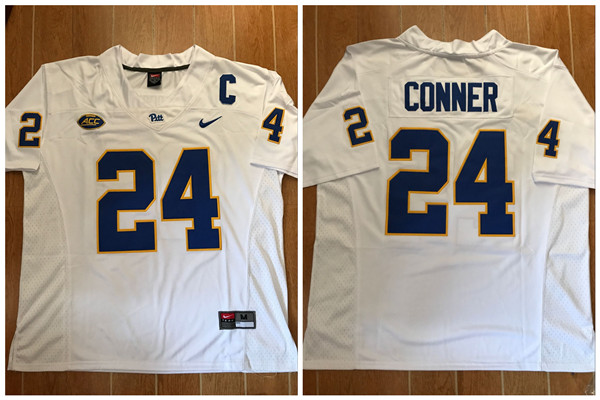 Nike Pitt Panthers #24 James Conner Football White Jersey Nike Pitt Panthers #24 James Conner Football White Jersey
