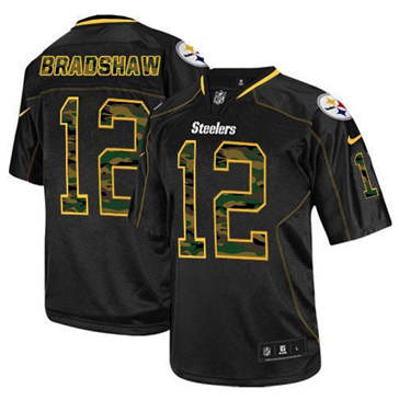 Nike Pittsburgh Steelers #12 Terry Bradshaw Black NFL Elite Camo Fashion Jersey Nike Pittsburgh Steelers #12 Terry Bradshaw Black NFL Elite Camo Fashion Jersey