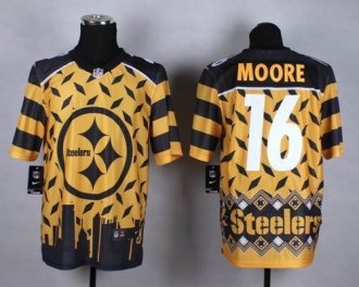 Nike Pittsburgh Steelers #16 Lance Moore Gold NFL Elite Noble Fashion Jersey