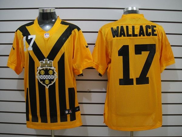 NEW NFL Pittsburgh Steelers #17 Wallace Yellow NEW 1933s Throwback Jerseys (Elite)