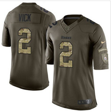 Nike Pittsburgh Steelers #2 Michael Vick Green Men's Stitched NFL Limited Salute to Service Jersey