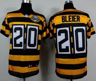 Nike Pittsburgh Steelers #20 Rocky Bleier Yellow Black Alternate 80TH Throwback NFL Elite Jersey Nike Pittsburgh Steelers #20 Rocky Bleier Yellow Black Alternate 80TH Throwback NFL Elite Jersey