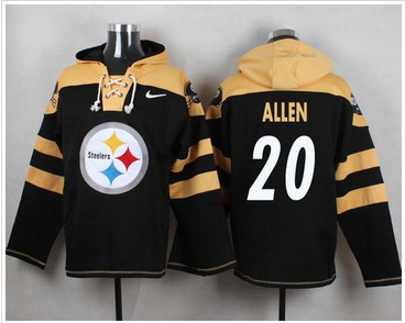 Nike Pittsburgh Steelers #20 Will Allen Black Player Pullover NFL Hoodie Nike Pittsburgh Steelers #20 Will Allen Black Player Pullover NFL Hoodie