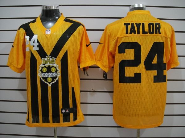NEW NFL Pittsburgh Steelers #24 Taylor Yellow NEW 1933s Throwback Jerseys(elite)