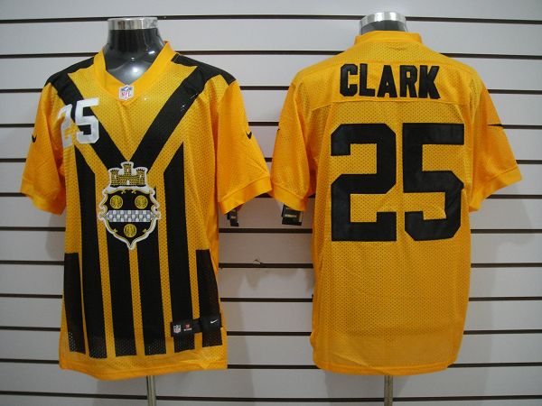 NEW NFL Pittsburgh Steelers #25 Clark Yellow NEW 1933s Throwback Jerseys(elite)