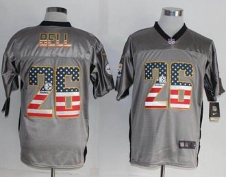 Nike Pittsburgh Steelers #26 Le'Veon Bell Grey NFL Elite USA Flag Fashion Jersey Nike Pittsburgh Steelers #26 Le'Veon Bell Grey NFL Elite USA Flag Fashion Jersey