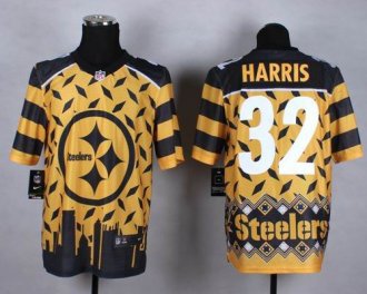 Nike Pittsburgh Steelers #32 Franco Harris Gold NFL Elite Noble Fashion Jersey