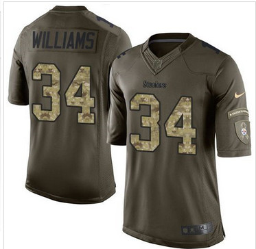 Nike Pittsburgh Steelers #34 DeAngelo Williams Green Men's Stitched NFL Limited Salute to Service Jersey