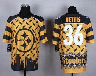 Nike Pittsburgh Steelers #36 Jerome Bettis Gold NFL Elite Noble Fashion Jersey