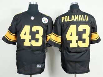 Nike Pittsburgh Steelers #43 Troy Polamalu Black(Gold No.) NFL Elite Jersey Nike Pittsburgh Steelers #43 Troy Polamalu Black(Gold No.) NFL Elite Jersey