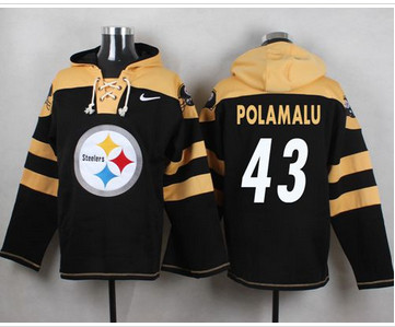 Nike Pittsburgh Steelers #43 Troy Polamalu Black Player Pullover NFL Hoodie