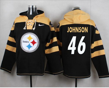 Nike Pittsburgh Steelers #46 Will Johnson Black Player Pullover NFL Hoodie Nike Pittsburgh Steelers #46 Will Johnson Black Player Pullover NFL Hoodie
