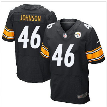 Nike Pittsburgh Steelers #46 Will Johnson Black Team Color Men's Stitched NFL Elite Jersey Nike Pittsburgh Steelers #46 Will Johnson Black Team Color Men's Stitched NFL Elite Jersey