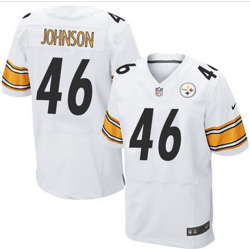 Nike Pittsburgh Steelers #46 Will Johnson White Men's Stitched NFL Elite Jersey Nike Pittsburgh Steelers #46 Will Johnson White Men's Stitched NFL Elite Jersey