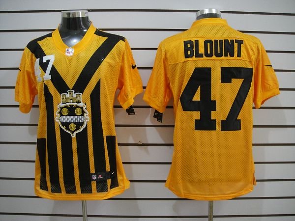 NEW NFL Pittsburgh Steelers #47 Blount Yellow NEW 1933s Throwback Jerseys(Elite)