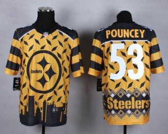 Nike Pittsburgh Steelers #53 Maurkice Pouncey Gold NFL Elite Noble Fashion Jersey