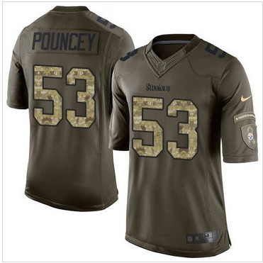 Nike Pittsburgh Steelers #53 Maurkice Pouncey Green Men's Stitched NFL Limited Salute to Service Jersey