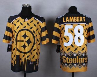 Nike Pittsburgh Steelers #58 Jack Lambert Gold NFL Elite Noble Fashion Jersey