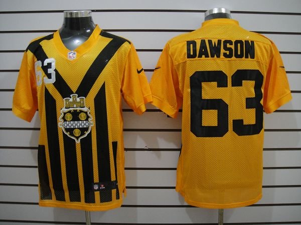 NEW NFL Pittsburgh Steelers #63 Dawson Yellow NEW 1933s Throwback Jerseys(Elite)