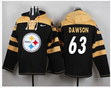 Nike Pittsburgh Steelers #63 Dermontti Dawson Black Player Pullover NFL Hoodie