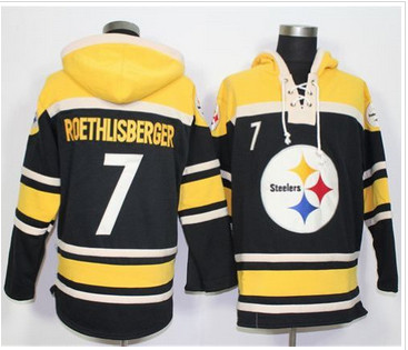 Nike Pittsburgh Steelers #7 Ben Roethlisberger Black Sawyer Hooded Sweatshirt NFL Hoodie Nike Pittsburgh Steelers #7 Ben Roethlisberger Black Sawyer Hooded Sweatshirt NFL Hoodie