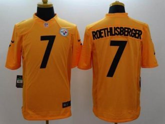 Nike Pittsburgh Steelers #7 Ben Roethlisberger Gold NFL Limited Jersey