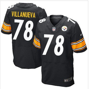 Nike Pittsburgh Steelers #78 Alejandro Villanueva Black Team Color Men's Stitched NFL Elite Jersey