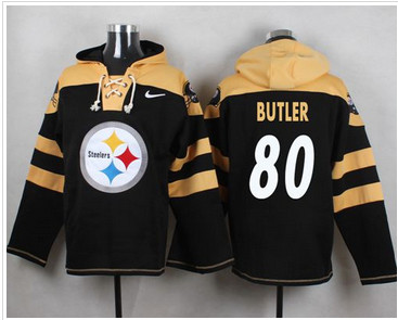 Nike Pittsburgh Steelers #80 Jack Butler Black Player Pullover NFL Hoodie Nike Pittsburgh Steelers #80 Jack Butler Black Player Pullover NFL Hoodie