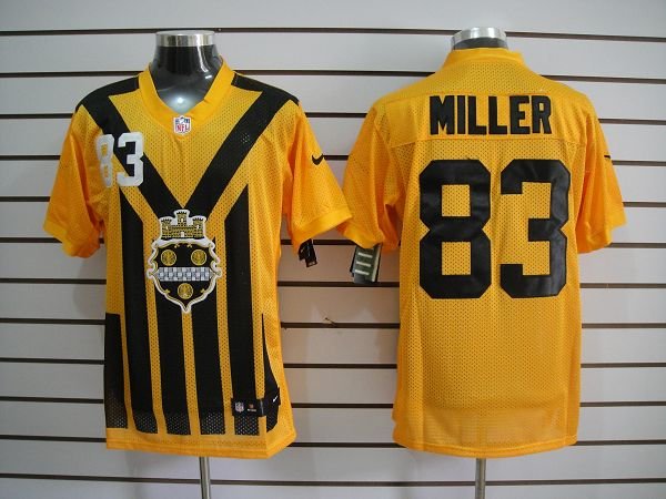 NEW NFL Pittsburgh Steelers #83 Miller Yellow NEW 1933s Throwback Jerseys (Elite)