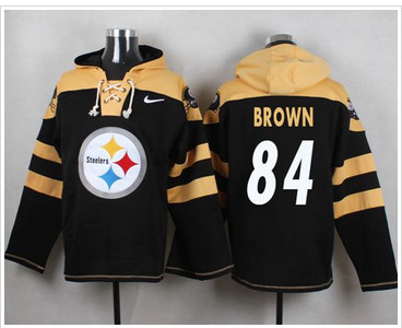 Nike Pittsburgh Steelers #84 Antonio Brown Black Player Pullover NFL Hoodie