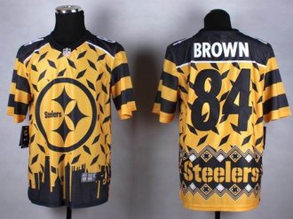 Nike Pittsburgh Steelers #84 Antonio Brown Gold NFL Elite Noble Fashion Jersey
