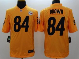 Nike Pittsburgh Steelers #84 Antonio Brown Gold NFL Limited Jersey