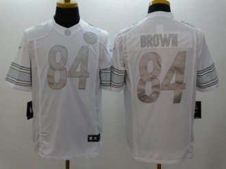 Nike Pittsburgh Steelers #84 Antonio Brown White NFL Limited Platinum Jersey Nike Pittsburgh Steelers #84 Antonio Brown White NFL Limited Platinum Jersey