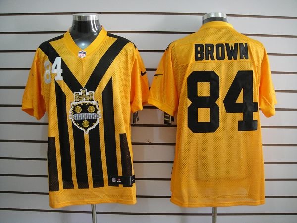 NEW NFL Pittsburgh Steelers #84 Brown Yellow NEW 1933s Throwback Jerseys (Elite)
