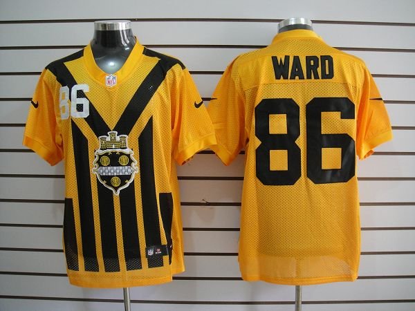 NEW NFL Pittsburgh Steelers #86 Ward Yellow NEW 1933s Throwback Jerseys (Elite)