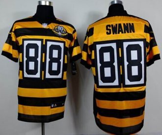 Nike Pittsburgh Steelers #88 Lynn Swann Yellow Black Alternate 80TH Throwback NFL Elite Jersey