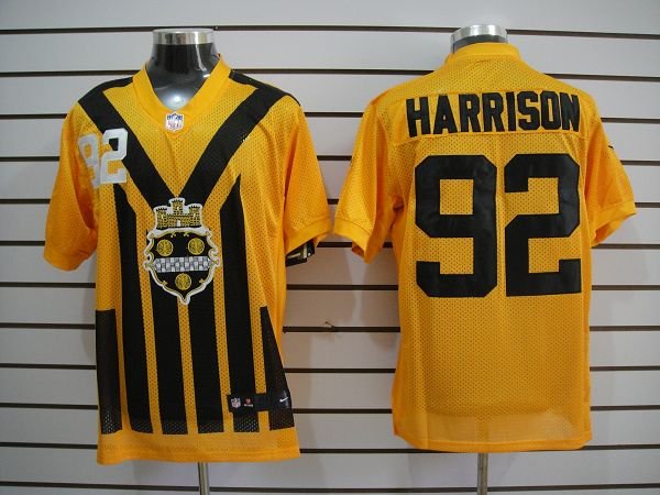 NEW NFL Pittsburgh Steelers #92 Harrison Yellow NEW 1933s Throwback Jerseys (Elite)