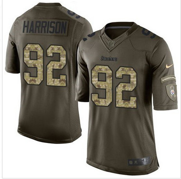 Nike Pittsburgh Steelers #92 James Harrison Green Men's Stitched NFL Limited Salute to Service Jersey