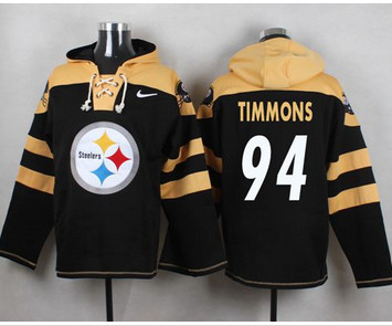 Nike Pittsburgh Steelers #94 Lawrence Timmons Black Player Pullover NFL Hoodie