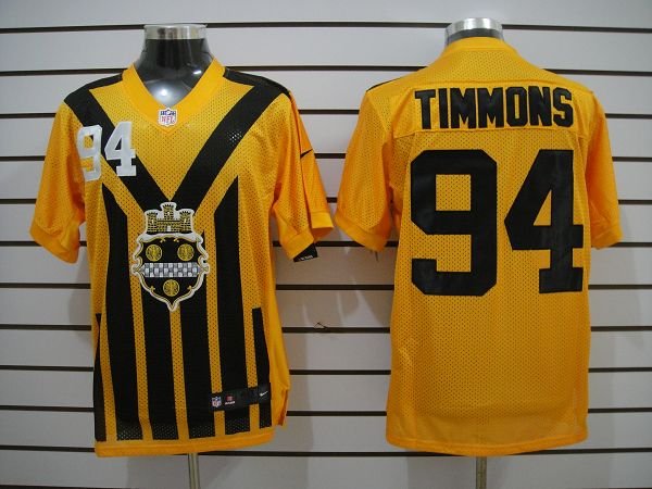 NEW NFL Pittsburgh Steelers #94 Timmons Yellow NEW 1933s Throwback Jerseys(Elite)